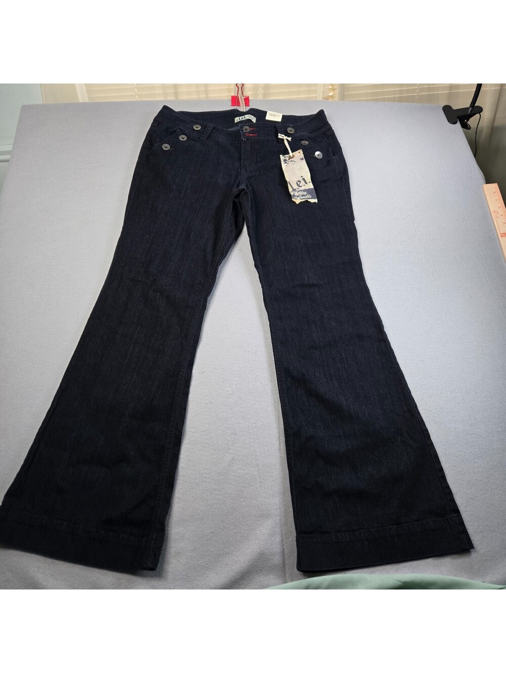 Lei Ashley Trouble Flare Jeans Womens 15 Regular Dark Wash Sailor Y2K Retro NWT